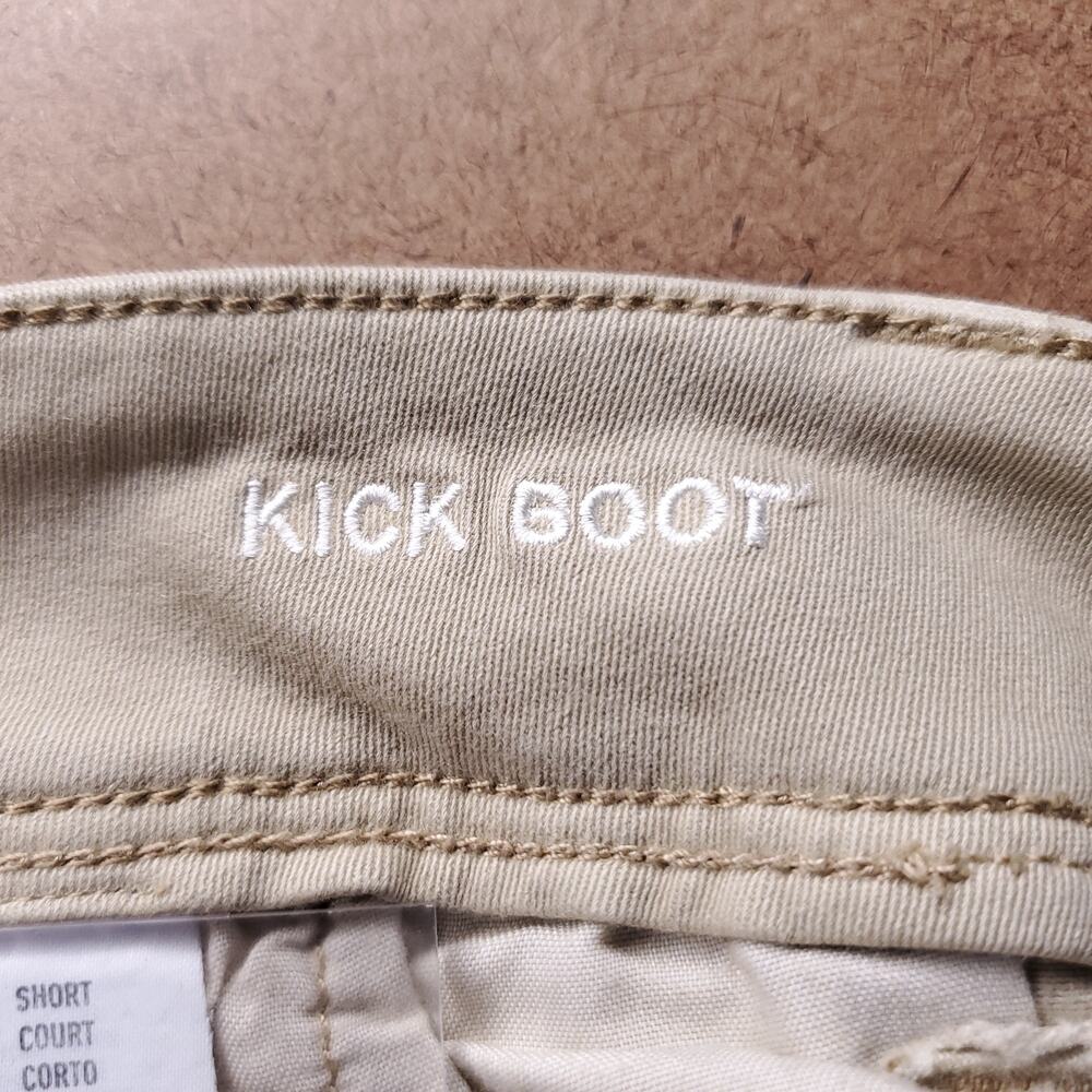 American Eagle Kick Boot Pants Women 14S Beige Super Stretch Short Chino Boho - Picture 4 of 10